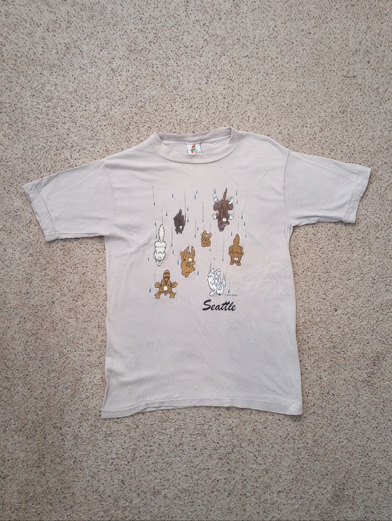 Vintage Tops - Vintage Single Stitch Seattle Raining Cats And Dogs Shirt